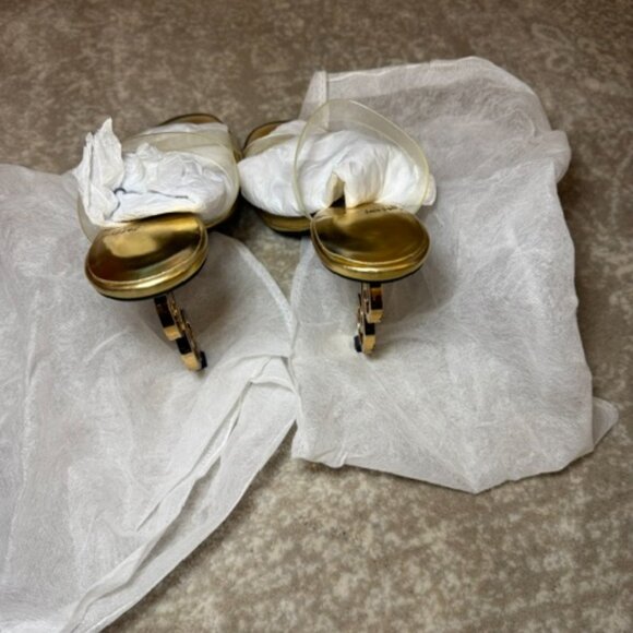 Jeffrey Campbell Gold Clear Strap Heels – US 7 (Worn Once, Discontinued) - Picture 2 of 4